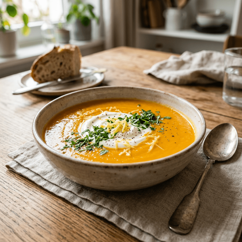 Karotten-Cremesuppe mit Ingwer und Crème fraîche– Schnelle&nbsp;Rezepte