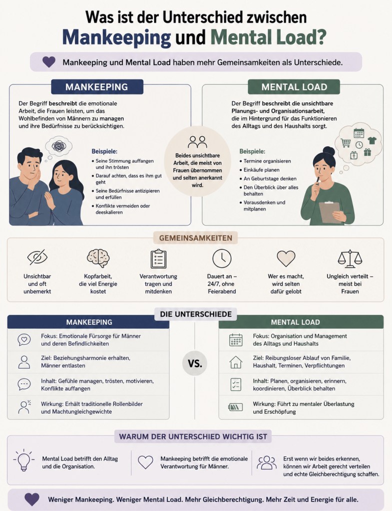 Mankeeping und Mental Load Gemeinsamkeiten und Unterschiede